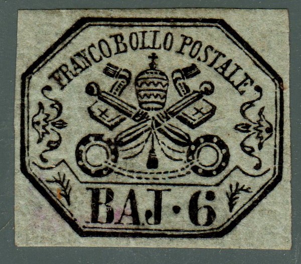 1852 6 Baj nuovo con gomma  splendido cert. Sorani