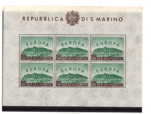 1961 Foglietto Europa Unita gomma integra