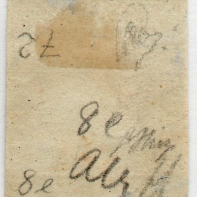 1859 - 2 grana azzurro vivo.Catalogo n. 8c annullato. Firmato.