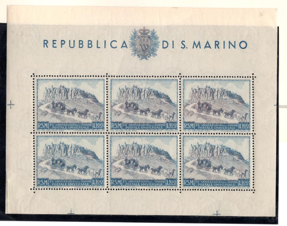 1951 Foglietto UPU gomma integra