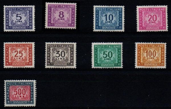 1955 - SEGNATASSE filigrana STELLE. Catalogo n. 111/120 Gomma integra.