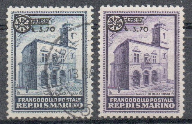 1934 - San Marino "PALAZZETTO" soprastampata, catalogo n. 184/85, serie completa, 2 valori, mista