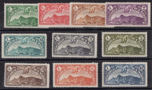 1931 " VEDUTA DI SAN MARINO " Catalogo Sassone P.A. n. 1/10. Serie completa nuovi. 10 valori.