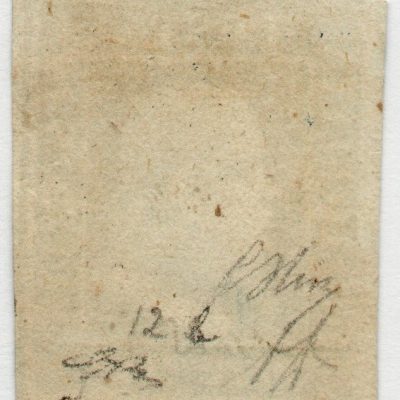 1859 - 10 grana indaco ,Cat n.12b annullato.