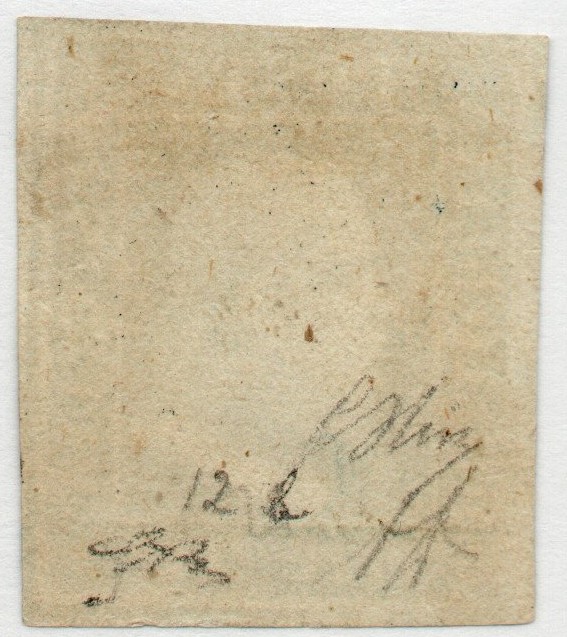 1859 - 10 grana indaco ,Cat n.12b annullato.