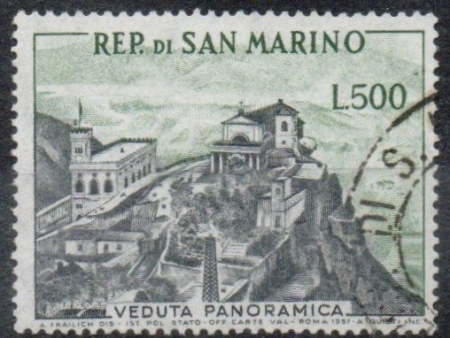 1958 " VEDUTA PANORAMICA " Catalogo Sassone n.475 . Annullato.