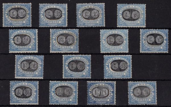1931 SEGNATASSE del 1925 ,soprastampati. Serie completa 15 val.Cat n.32/46 linguellati.