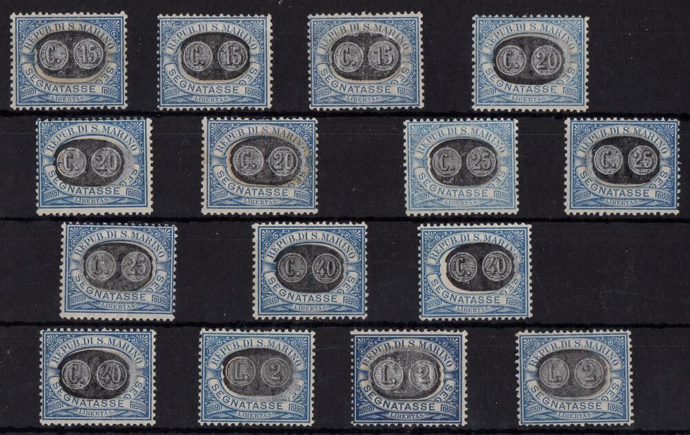1931 SEGNATASSE del 1925 ,soprastampati. Serie completa 15 val.Cat n.32/46 linguellati.