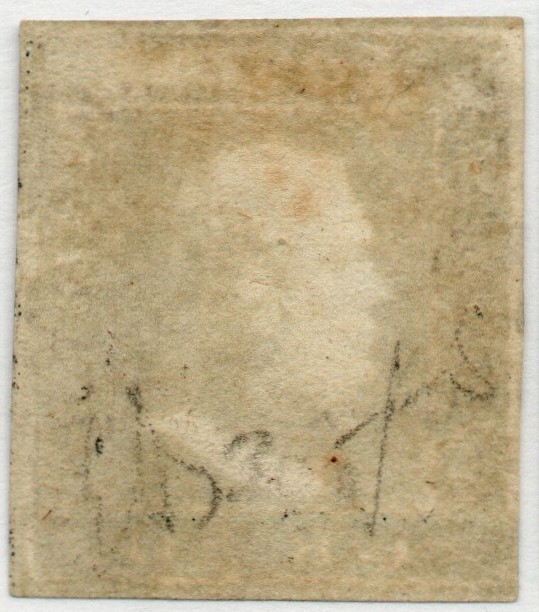 1859 - 20 grana grigio ardesia ,Cat n.13 annullato. Firmato.