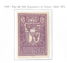 1935 - Stemma tipo del 1934. Gomma integra. Cat n. 128 Certificato E. Diena.