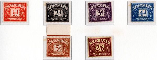 1954/55 - Segnatasse , serie completa 6 valori ,gomma integra.Catalogo n. tax 37/42