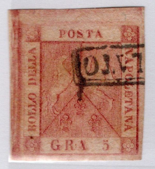 1858 Napoli Regno 5 grana n 9 usato