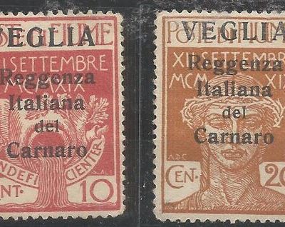 Occupazione Arbe e Veglia la serie completa S. 53 linguellata cert Fabris