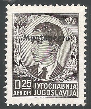 1941 Saggio della serie 1/14 del valore da 25p con gomma integra firma Caffaz