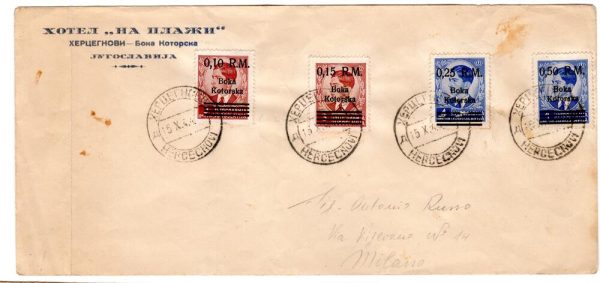 Cattaro 1944 Occupazione Tedesca Busta non in tariffa con la serie completa 7/10