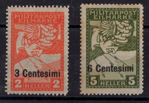 ESPRESSI DI Bosnia soprastampati in centesimi cert Fabris