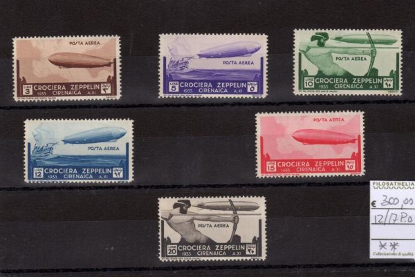 Cirenaica La serie di posta aerea Zeppelin Gomma integra