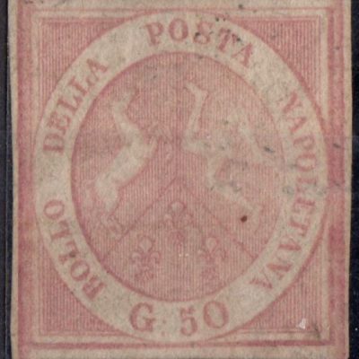 50 grana rosa brunastro n 14 senza gomma e con una imprecettibile traccia di annullo nel complesso un bel francobollo