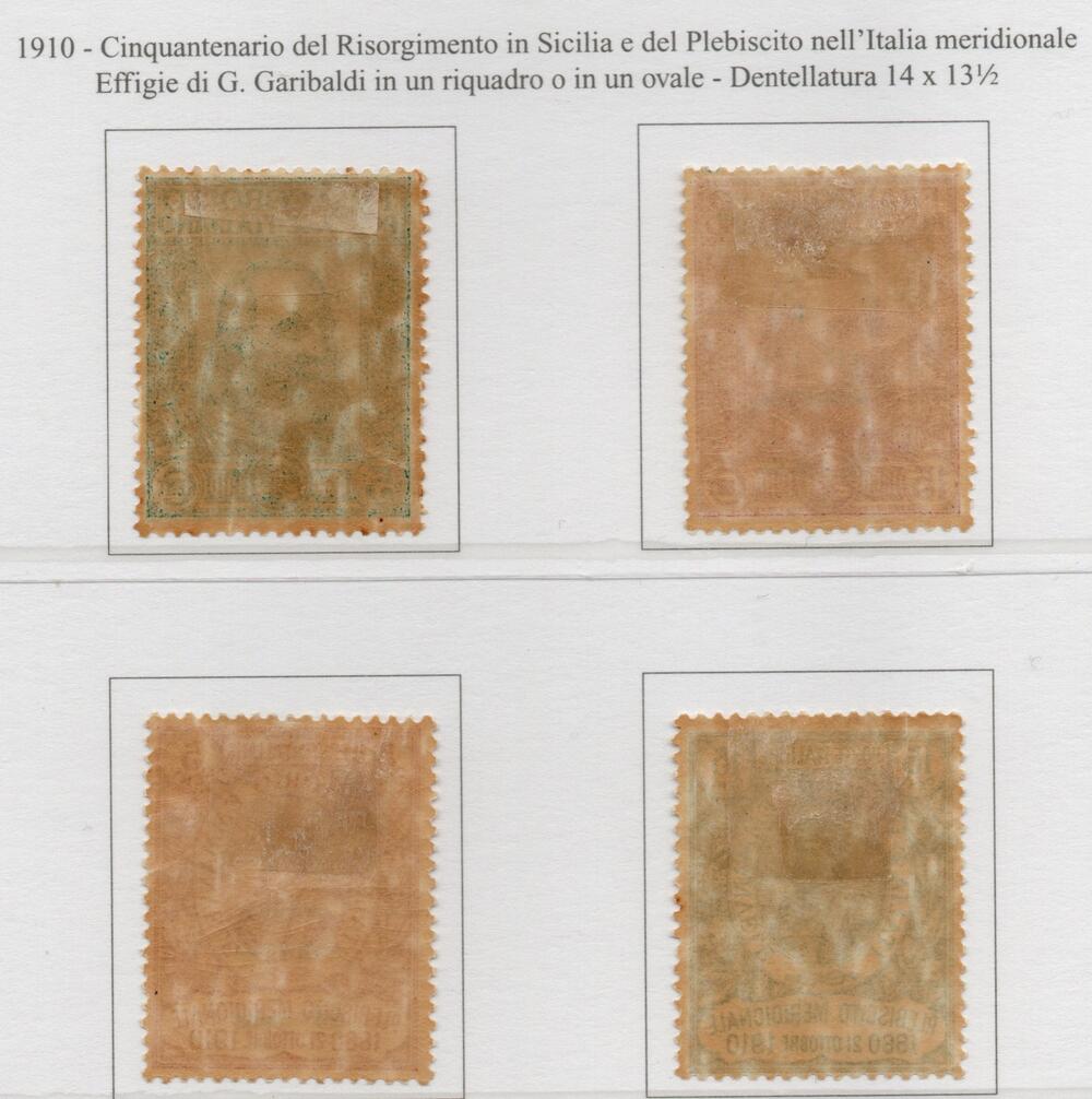 Regno 1910 - RE VITT. EMANUELE III “ GARIBALDI ”Sassone n. 87/90. Serie completa 4 valori .Linguellati, ben centrati.