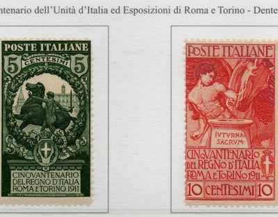 Regno 1911 " Cinquantenario dell' Unità di Italia" Sassone n. 92/95 , serie completa 4 val . Gomma Integra. Firmata.