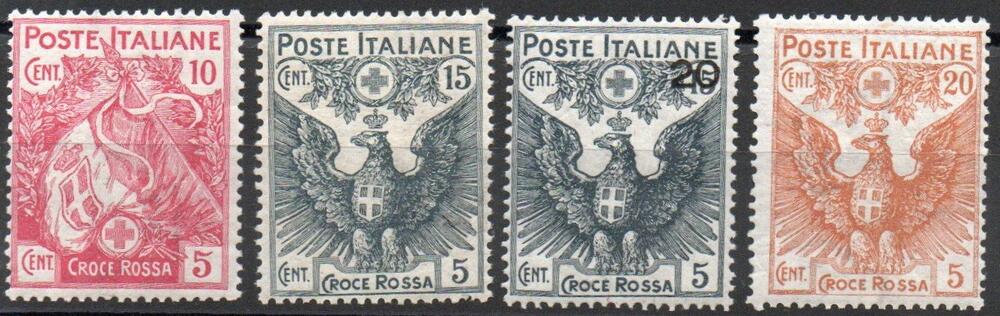 Regno 1915 - Pro Croce Rossa. Catalogo Sassone n. 102/105, 4 valori. Gomma Integra.