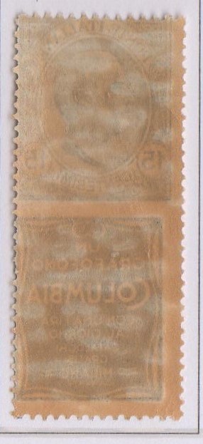 Regno 1924/25 - PUBBLICITARI - 15 cent GRAFOFONO COLUMBIA, catalogo n.2, linguellato.