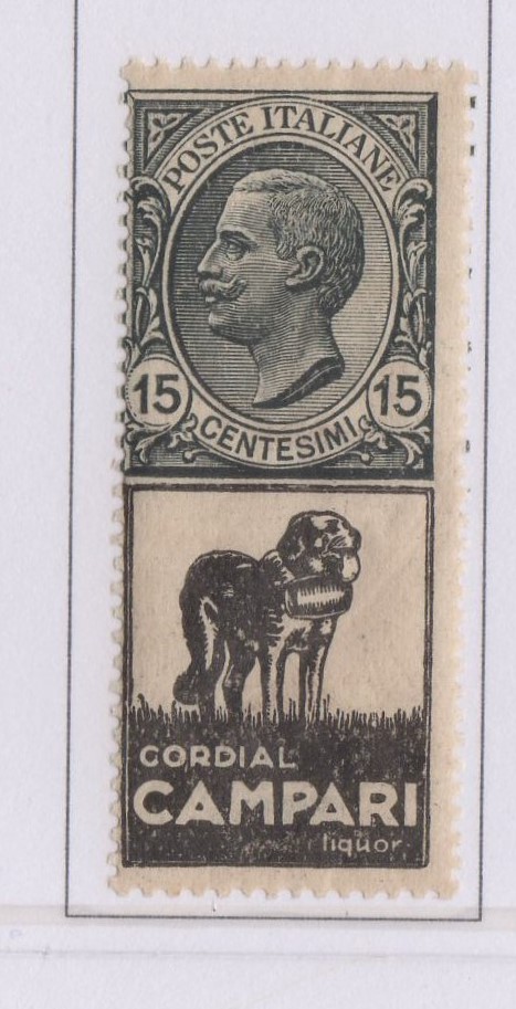 Regno 1924/25 - PUBBLICITARI - 15 cent CORDIAL CAMPARI, catalogo n.3, gomma integra.