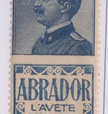 Regno 1924/25 - PUBBLICITARI - 15 cent ABRADOR, catalogo n.4, linguellato.