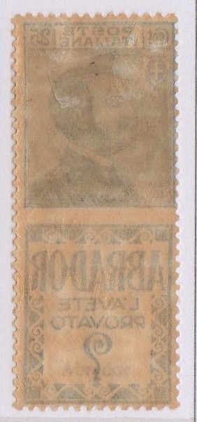 Regno 1924/25 - PUBBLICITARI - 15 cent ABRADOR, catalogo n.4, linguellato.