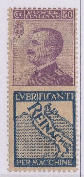 1924/25 - PUBBLICITARI - 50 cent LUBRIFICANTI REINACH, Catalogo Sassone n.14 , gomma integra.