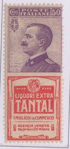 Regno 1924/25 - PUBBLICITARI - 50 cent TANTAL, Catalogo Sassone n.18 , LINGUELLATO
