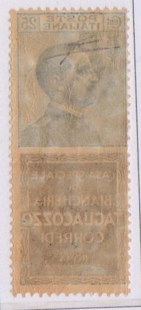 Regno 1924/25 - PUBBLICITARI - 25 cent TAGLIACOZZO, catalogo n.8, gomma integra. Perizia Diena