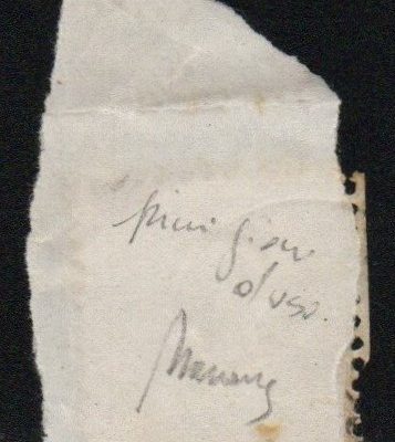 Regno VITTORIO EMANUELE III - 1862 - 10 cent bistro Catalogo Sassone 1. Annullato su piccolo frammento.Primi giorni d'uso. Firmato Merone.