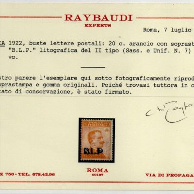 Regno Blp n 7 Traccia di linguella firme al verso