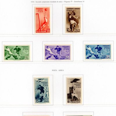 Regno 1934 campionati mondiali di calcio serie gomma integra cert Raybaudi