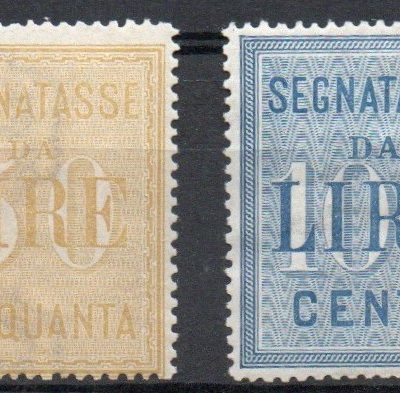 Regno 1903 segnatasse 50 e 100 lire n 31-32 gomma integra