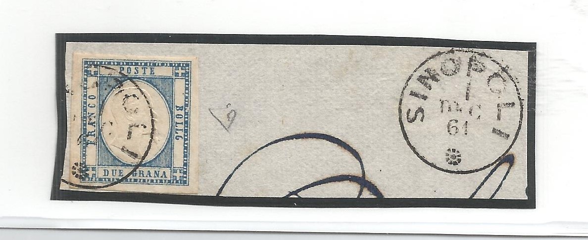 Province Napoletane frammento di lettera con 2 grana da sinopoli p 9