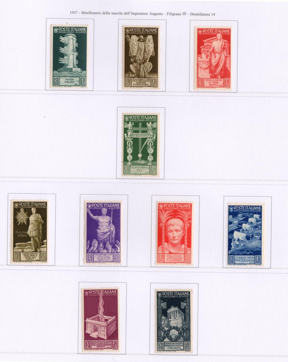 Regno 1937 Bimillenario Augusto gomma integra