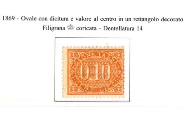 1869 Regno segnatasse n 2 nuovo senza gomma cert studio peritale Romano