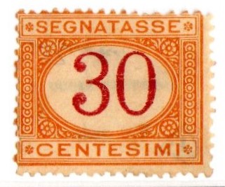 1870 Regno segnatasse n7 30 cent nuovo senza gomma cert Vaccari