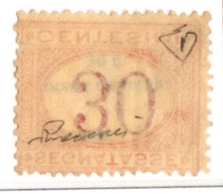 1870 Regno segnatasse n7 30 cent nuovo senza gomma cert Vaccari