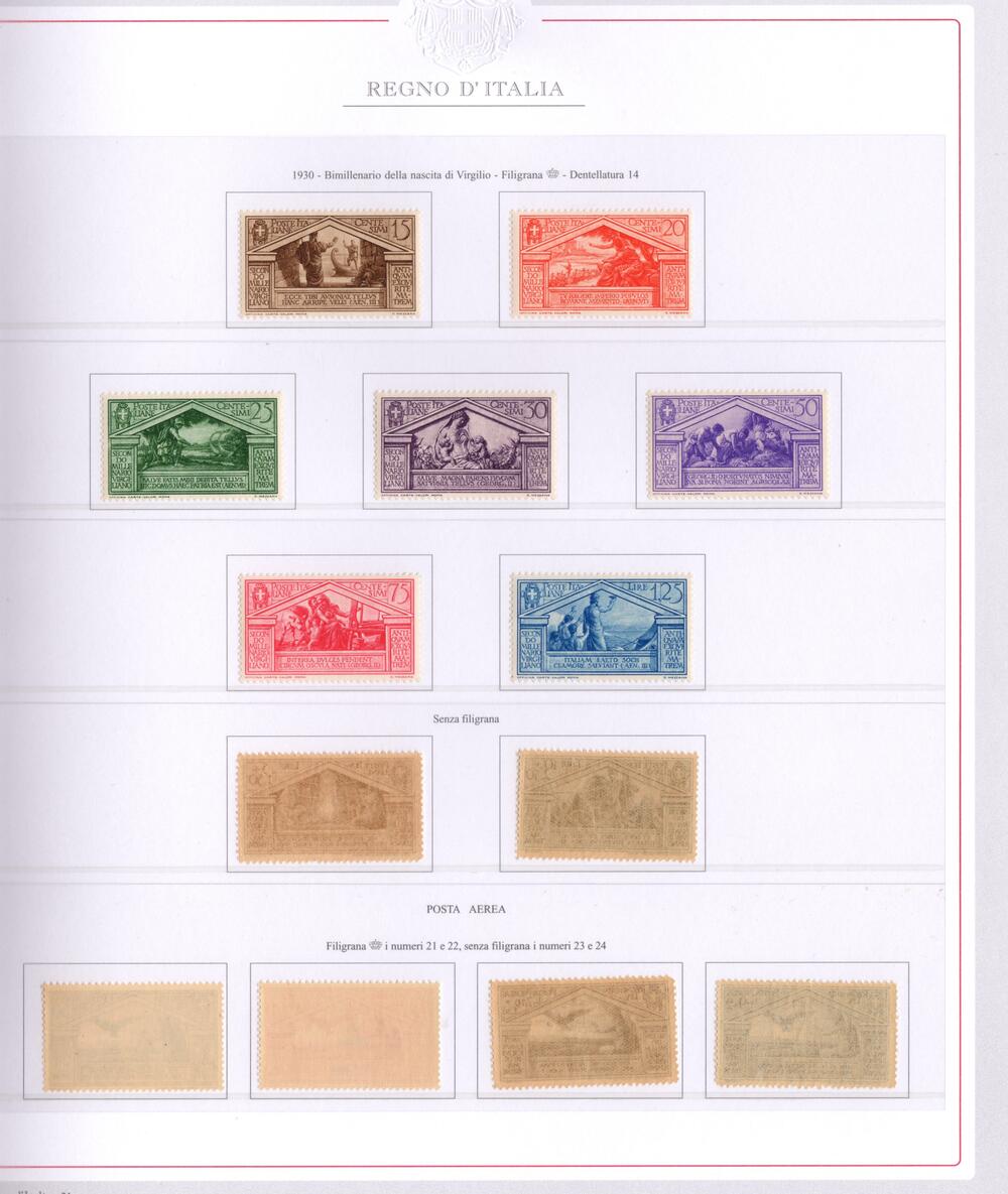 Regno 1930 Bimillenario Virgilio gomma integra