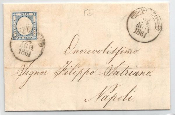 Province Napoletane lettera con testo da Pizzo a Napoli 2 grana