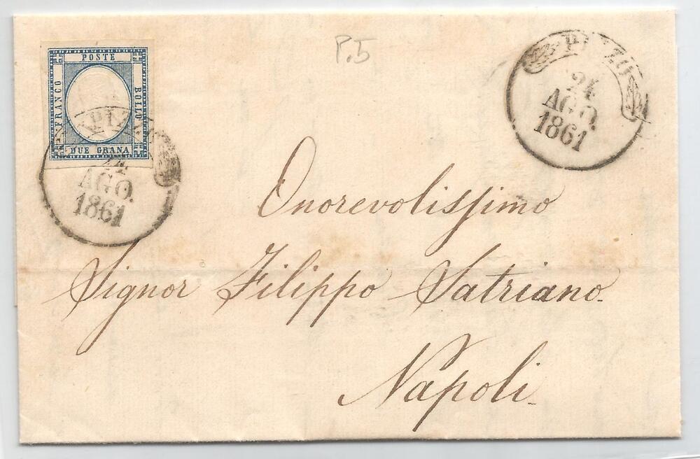 Province Napoletane lettera con testo da Pizzo a Napoli 2 grana