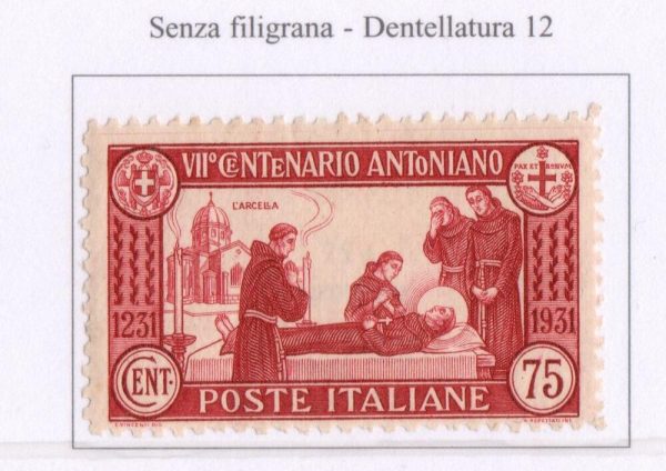 Regno 1931 Sant'Antonio detellatura 12 linguellato