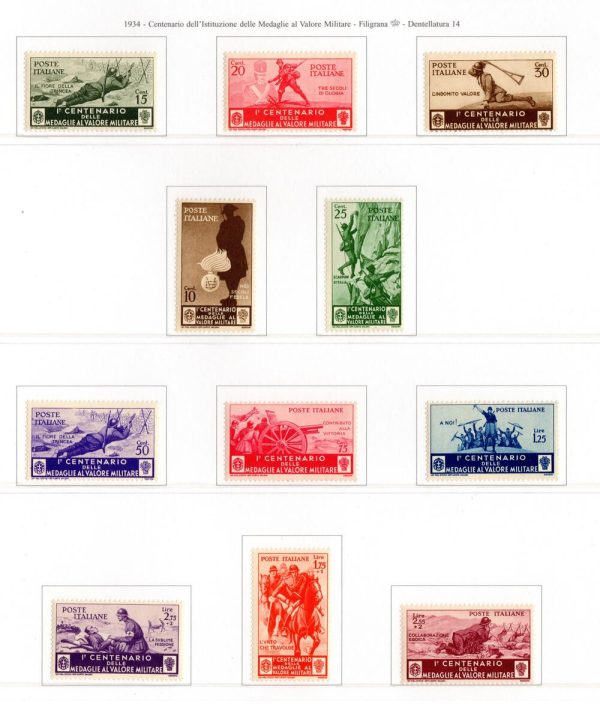 Regno 1934 Medaglie al valore gomma integra