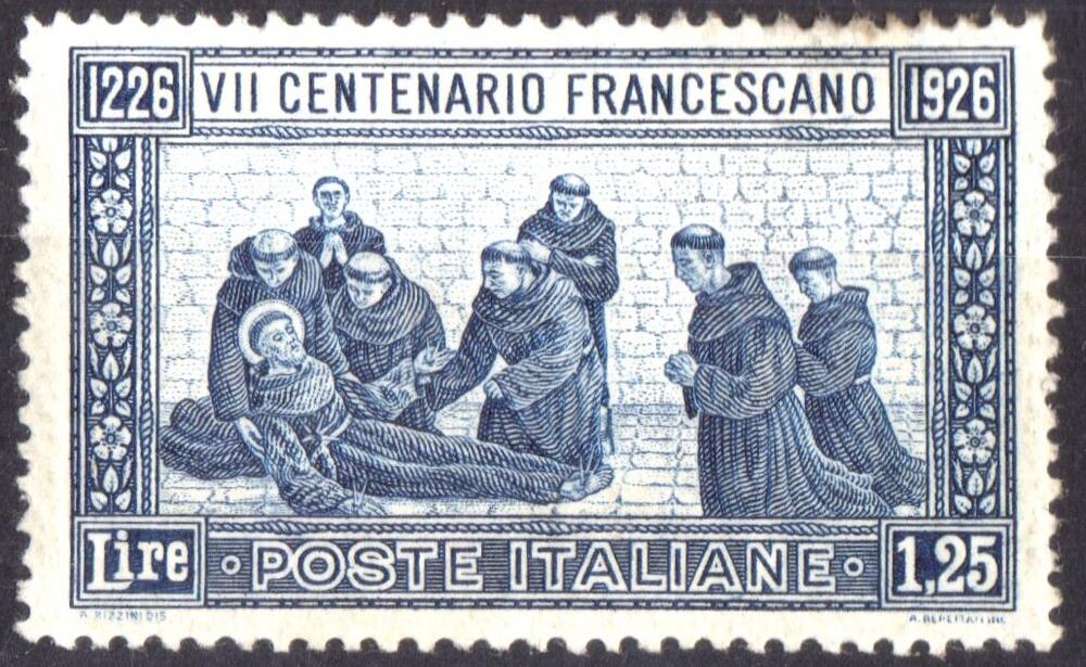 Regno 1926 San Francesco dentellatura 14 traccia di linguella ben centrato ma con imperfezioni