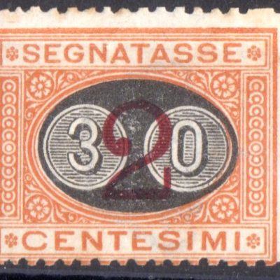 Regno Mascherine segnatasse n 19  nuovo con traccia di linguella cert Raybaudi