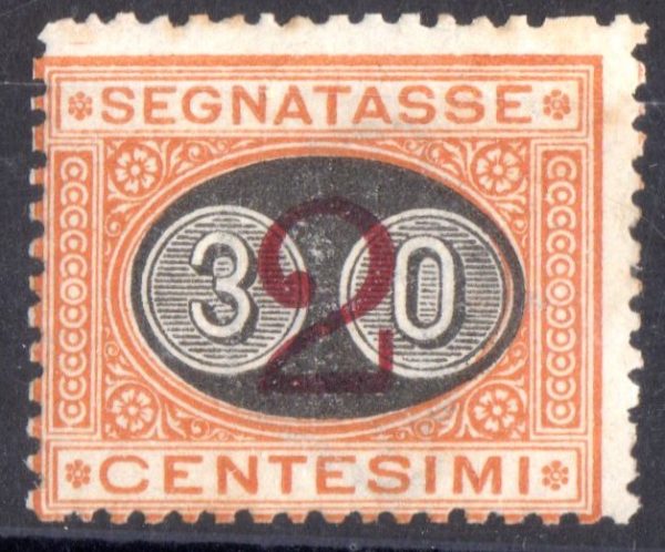 Regno Mascherine segnatasse n 19  nuovo con traccia di linguella cert Raybaudi
