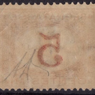 1870 Regno 5 cent ocra segnatasse n 5 gomma integra firmato A. Diena